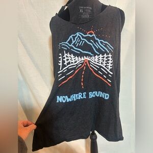 Nowhere Bound Graphic Tank Top - Black Mountain Road Outdoor Boho Festival NWOT